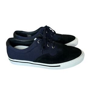 The Kooples Navy Blue Canvas Leather Sneakers Men Size 41 EU